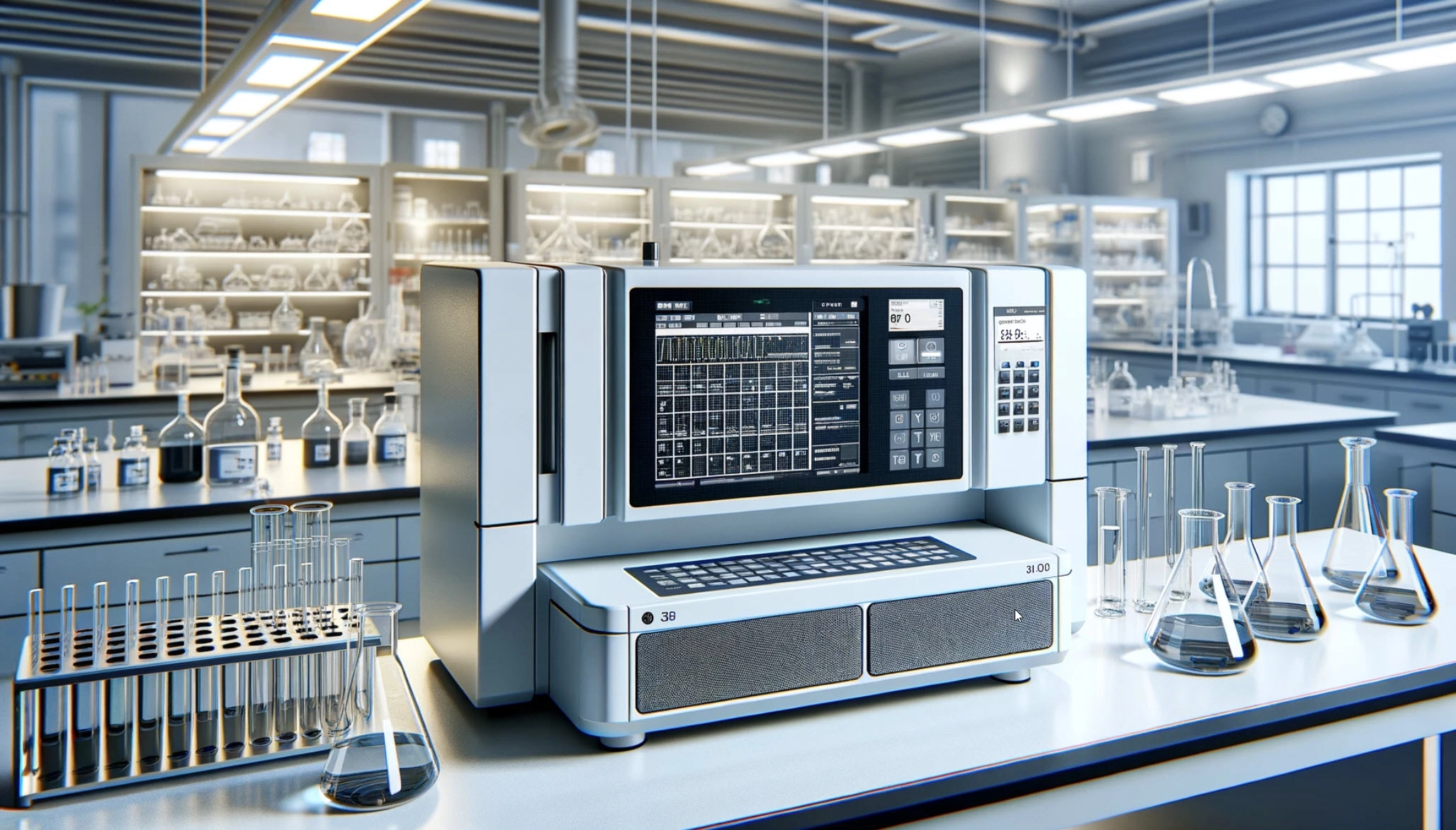 Image of an elemental analyzer in a modern laboratory