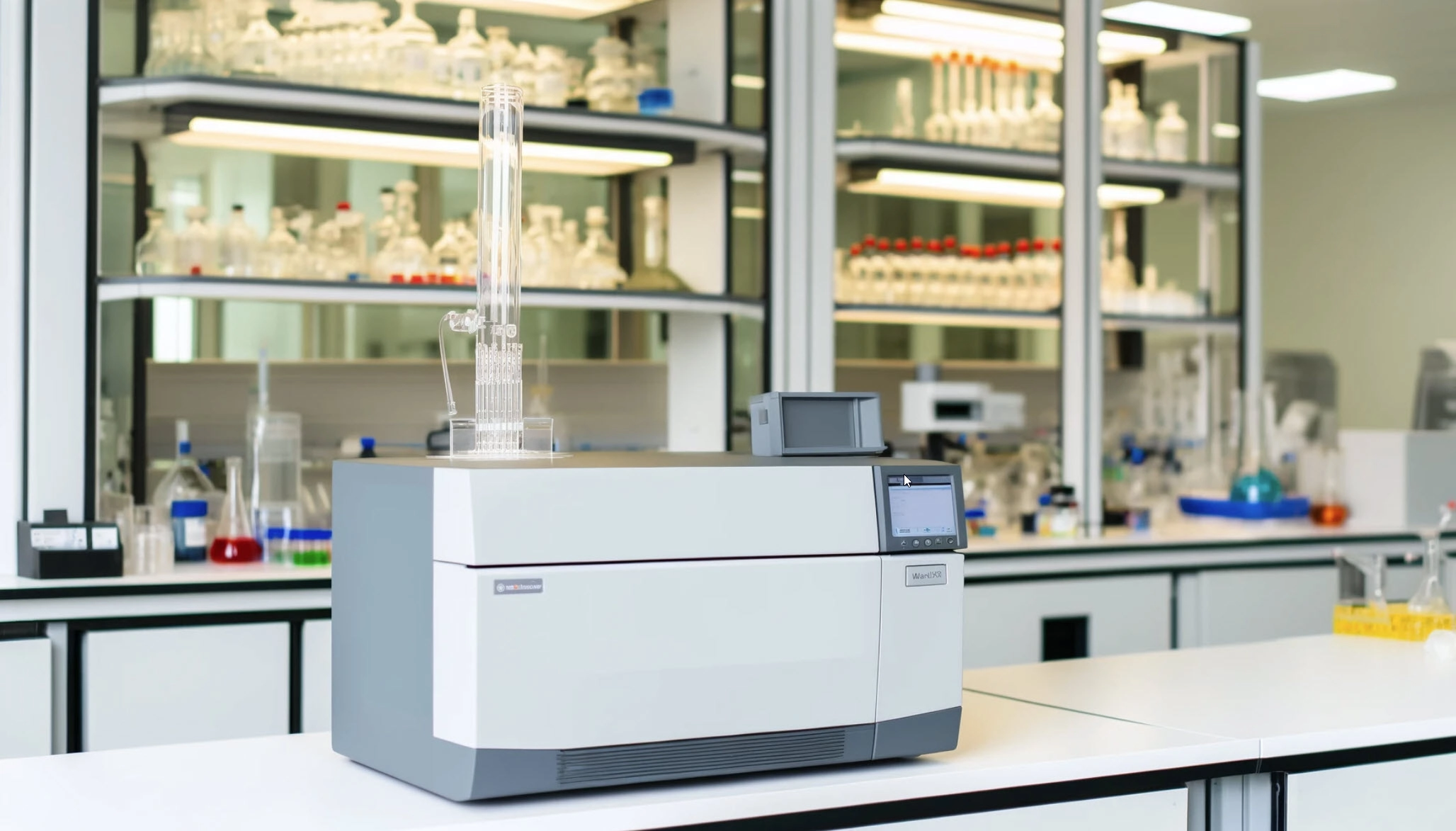 Image of a GC system on a moden lab bench