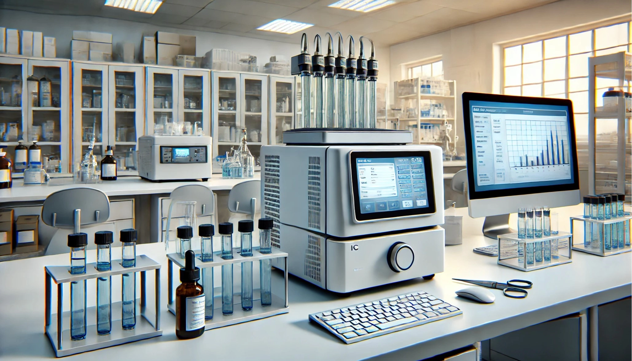  image of an ion chromatography (IC) system on a modern laboratory bench