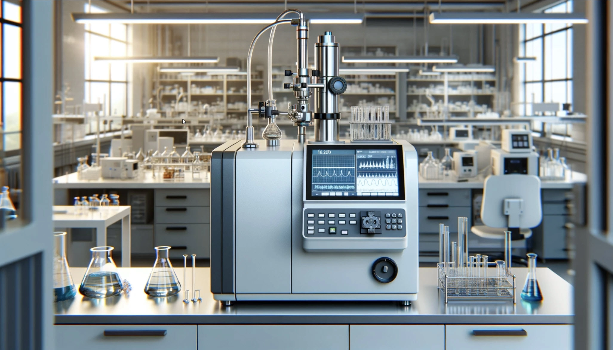 Image of an Atomic Absorption Spectroscopy System in a modern lab