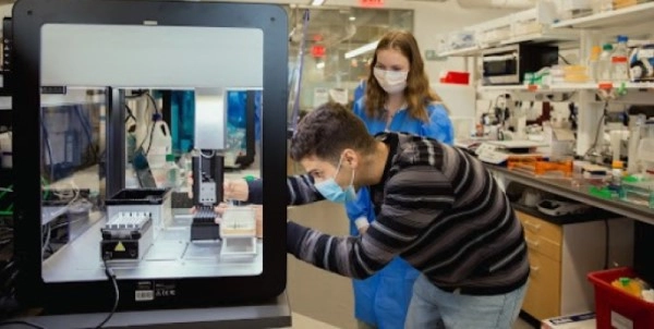 New Flex High-throughput NGS workstation in a lab being used