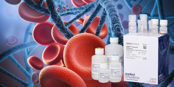 The new MagMAX DNA/RNA kit on a CGI background of DNA