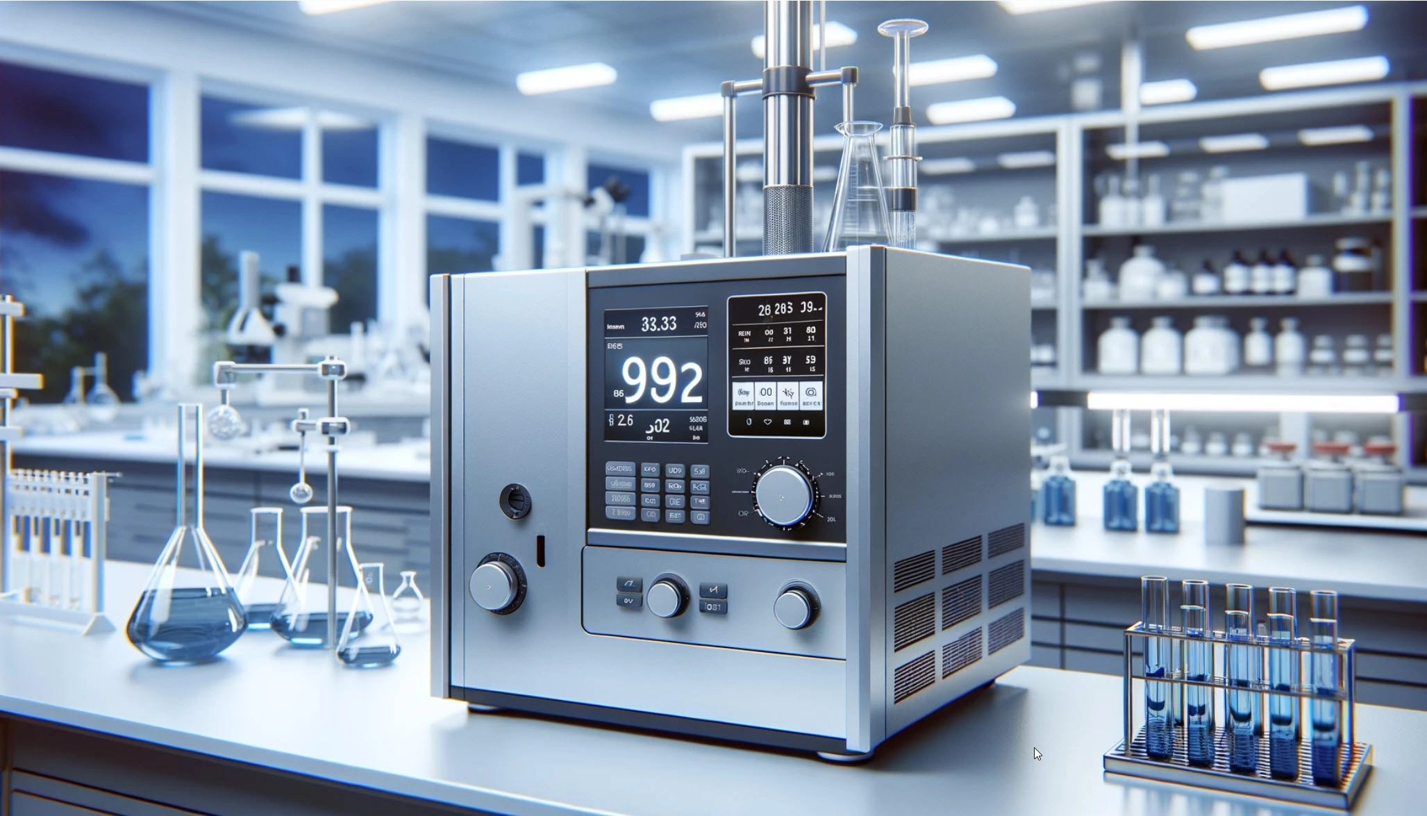 Image of a calorimeter instrument in a modern lab environment