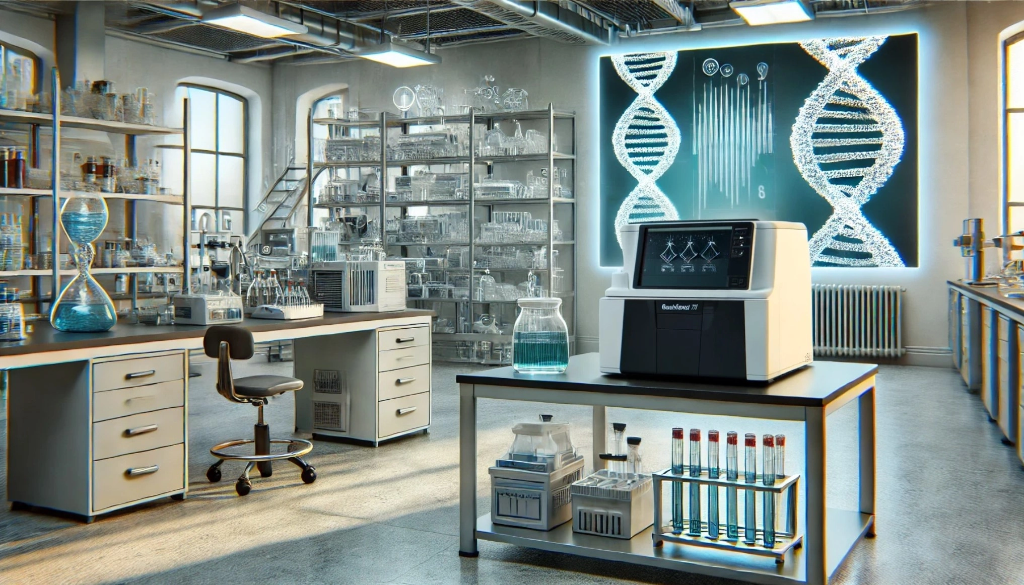 Image of a qPCR system in a modern lab environment