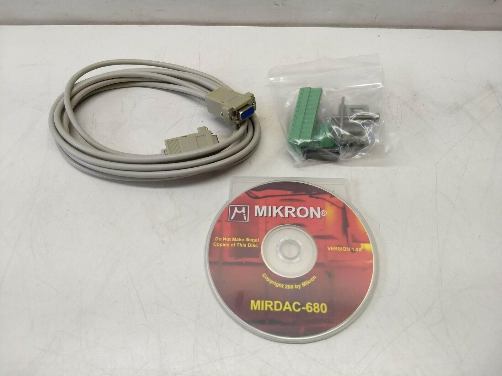 Mikron MIRDAC-680 Software Version 1.08 w/ Cable, Connectors