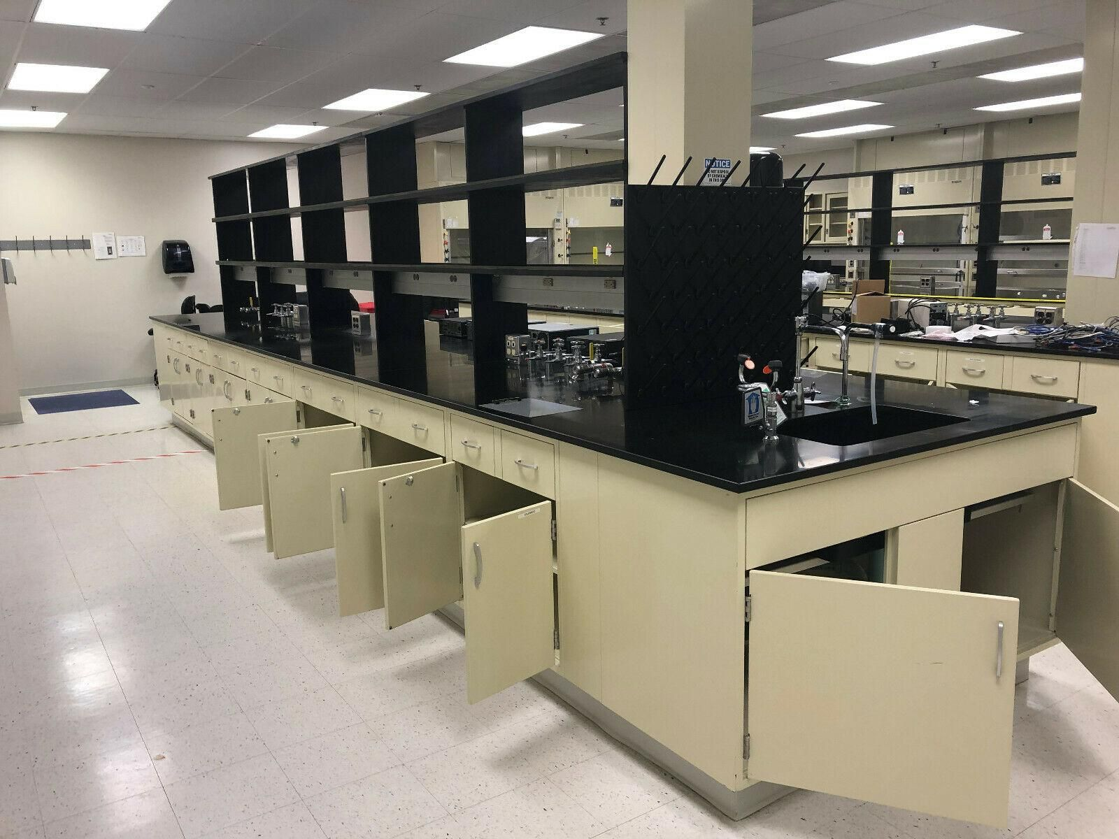 Kewaunee 5'x36"x22" deep lab casework sink base with basin