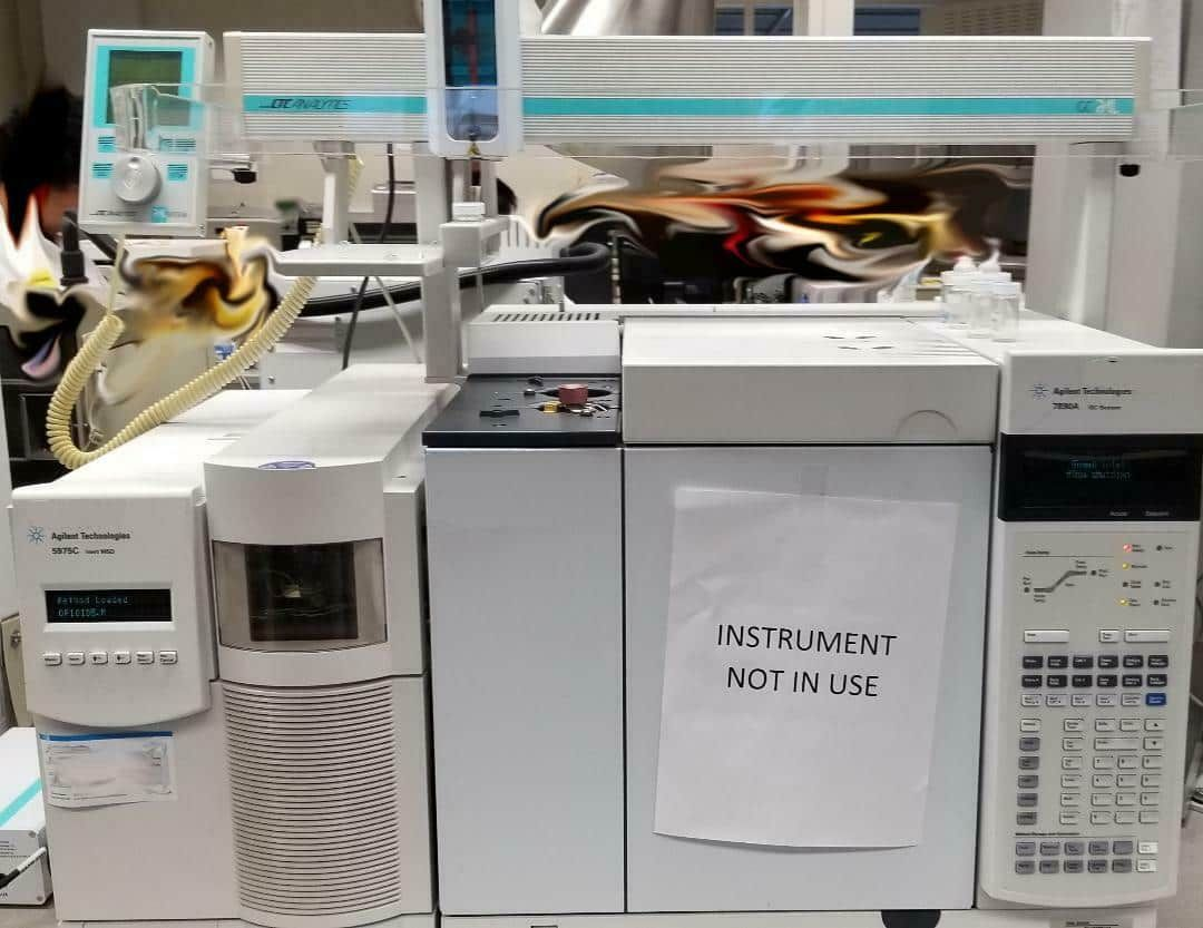 Agilent 7890A Gas Chromatograph with 5975C Series MSD with Computer.