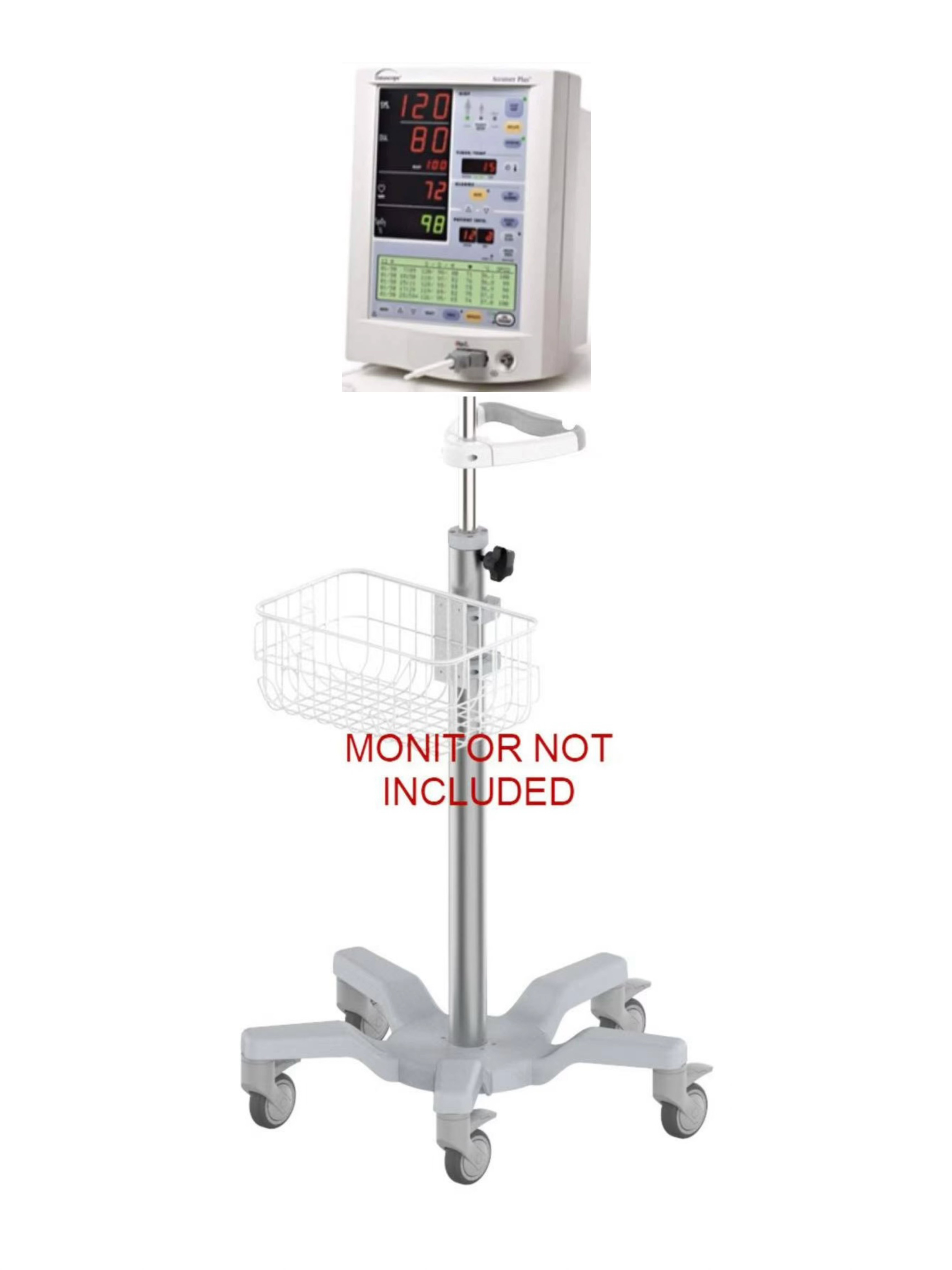 Rolling stand for Mindray Datascope Accutorr Plus monitor new (big wheel)