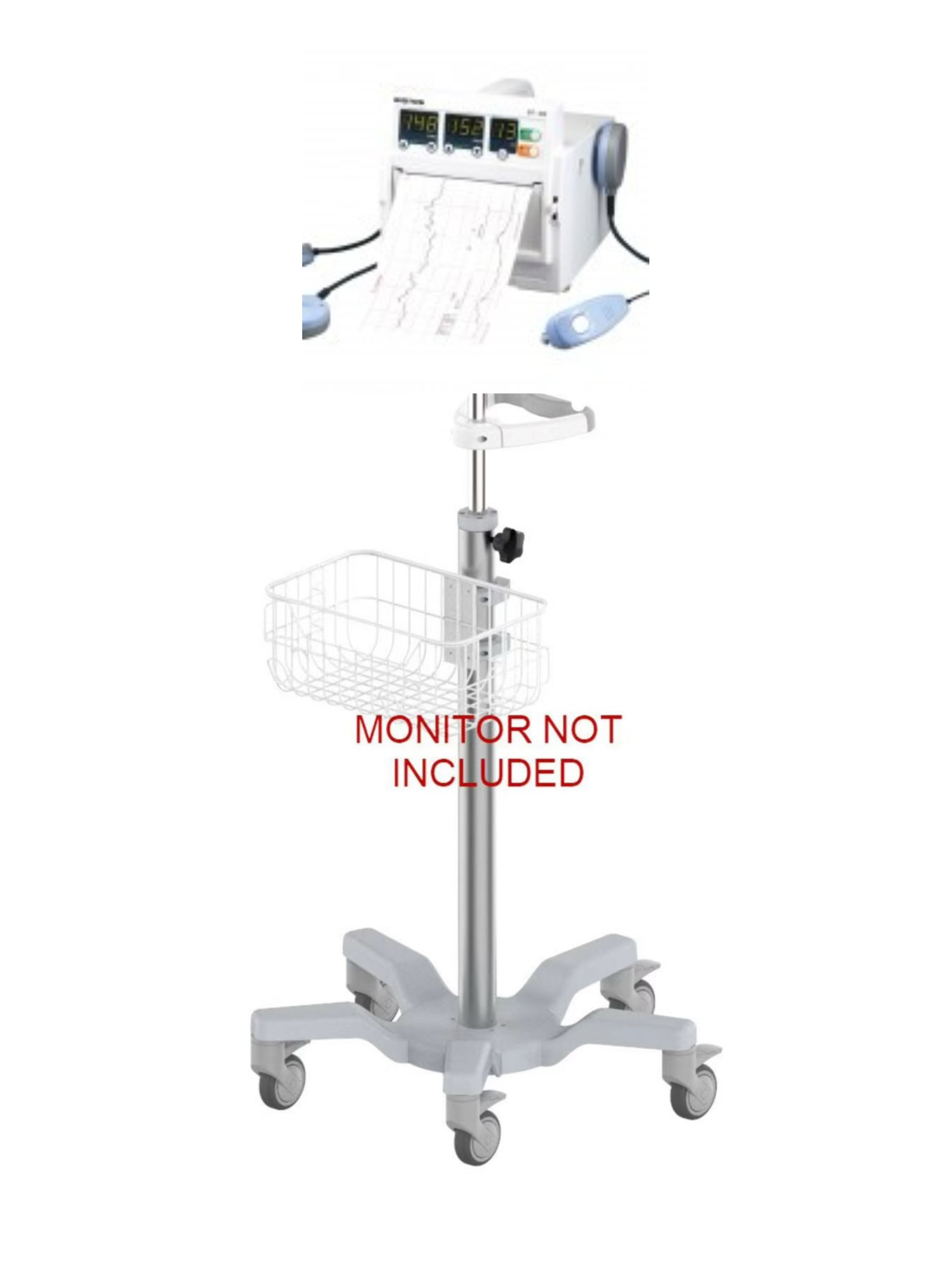 Rolling stand for bistos Bt-300 fetal monitor (big wheel) NEW IN USA
