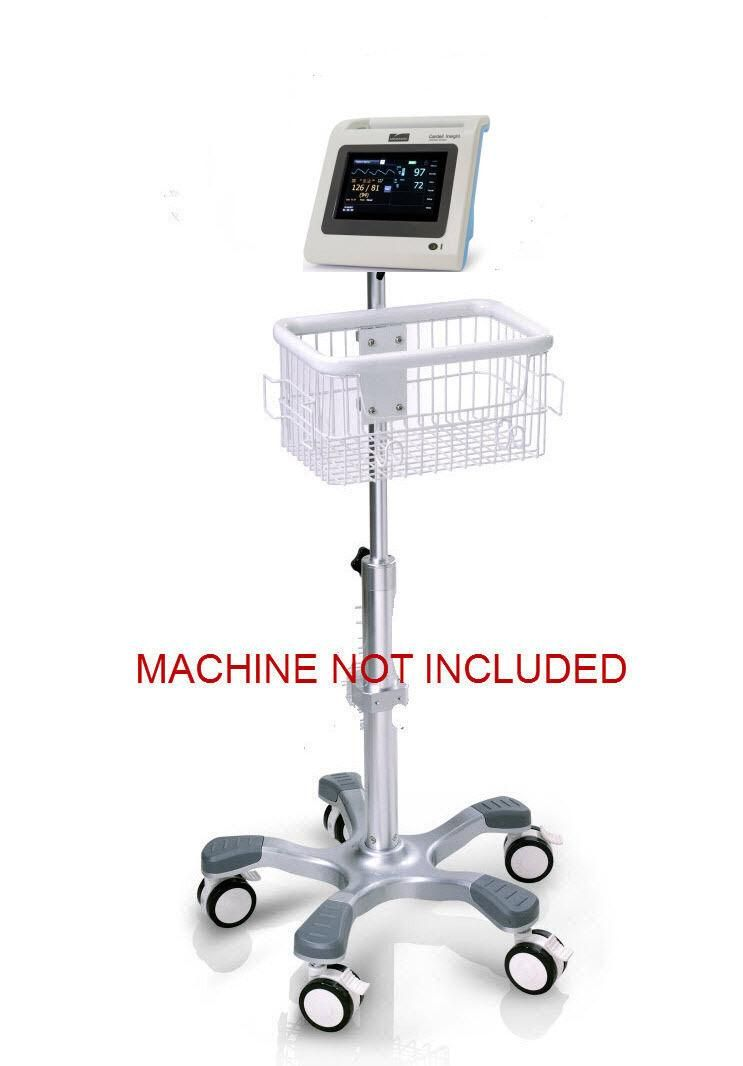 Rolling stand for Midmark Cardell Insight veterinary  monitor (big wheel )