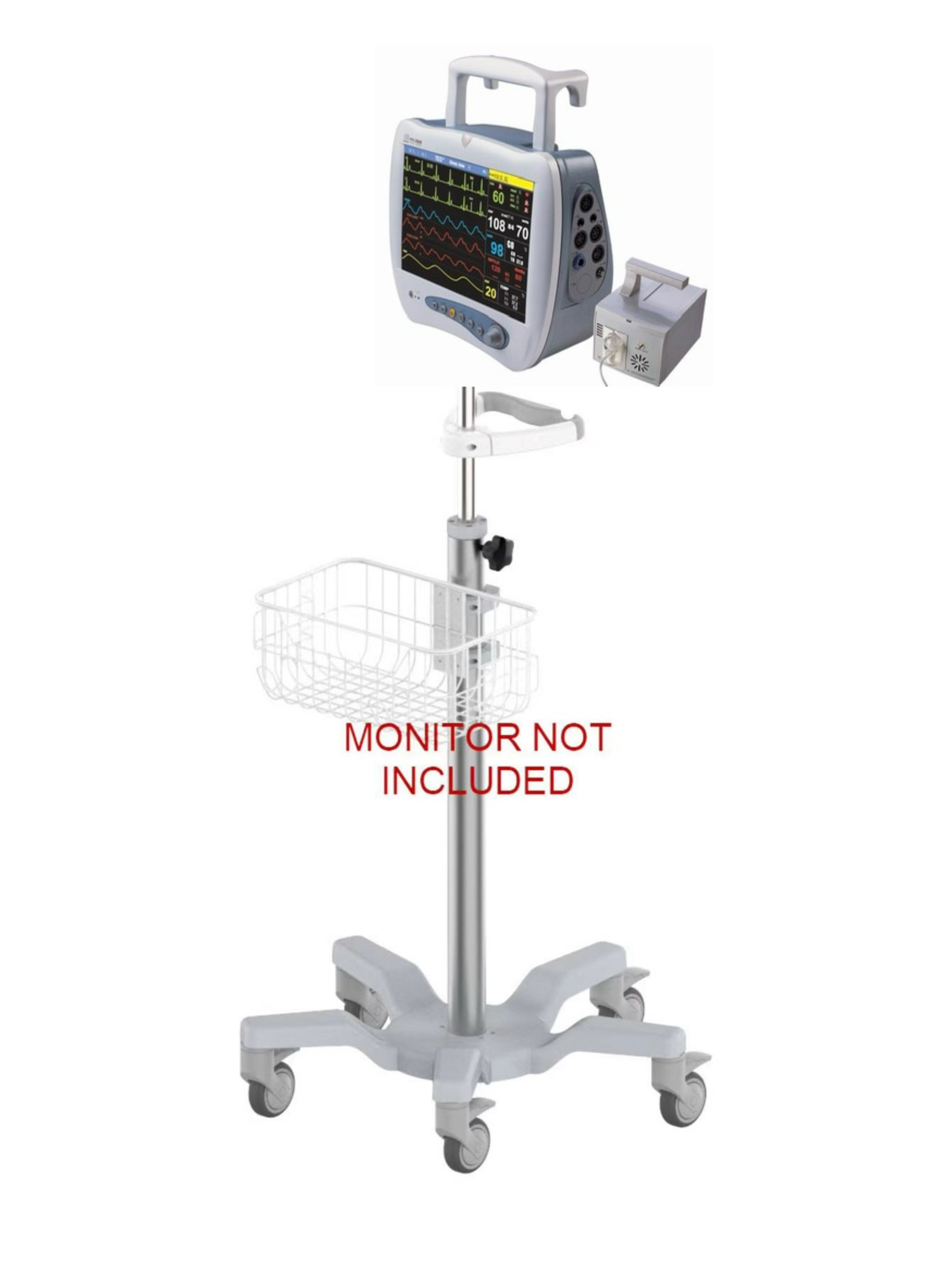 Rolling stand for Mindray PM-7000 patient monitor new (big wheel)