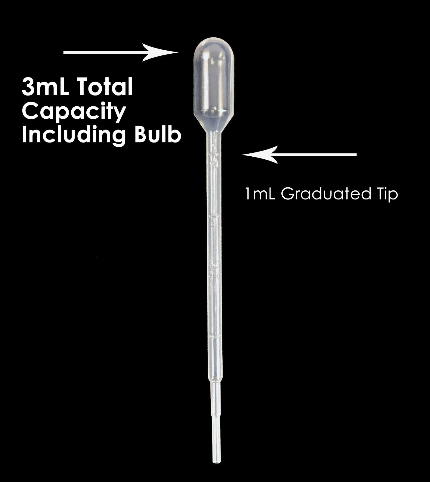Full Bulb 1.7-5mL Capacity Plastic Transfer Pipett