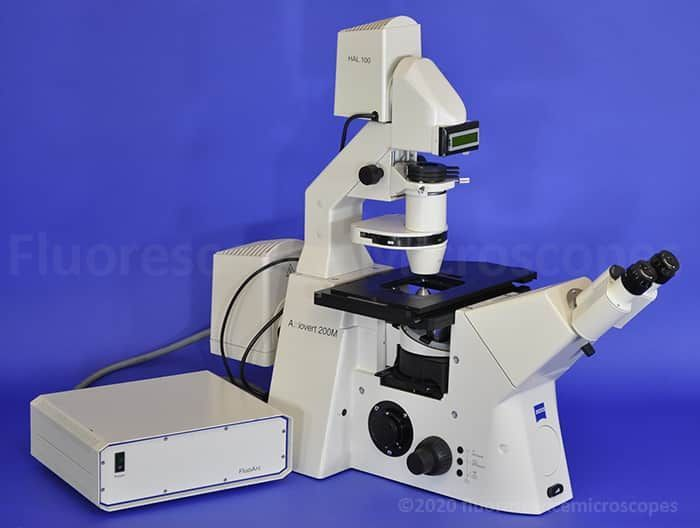 Zeiss AxioVert 200M Motorized Inverted Phase Contrast Fluorescence Microscope