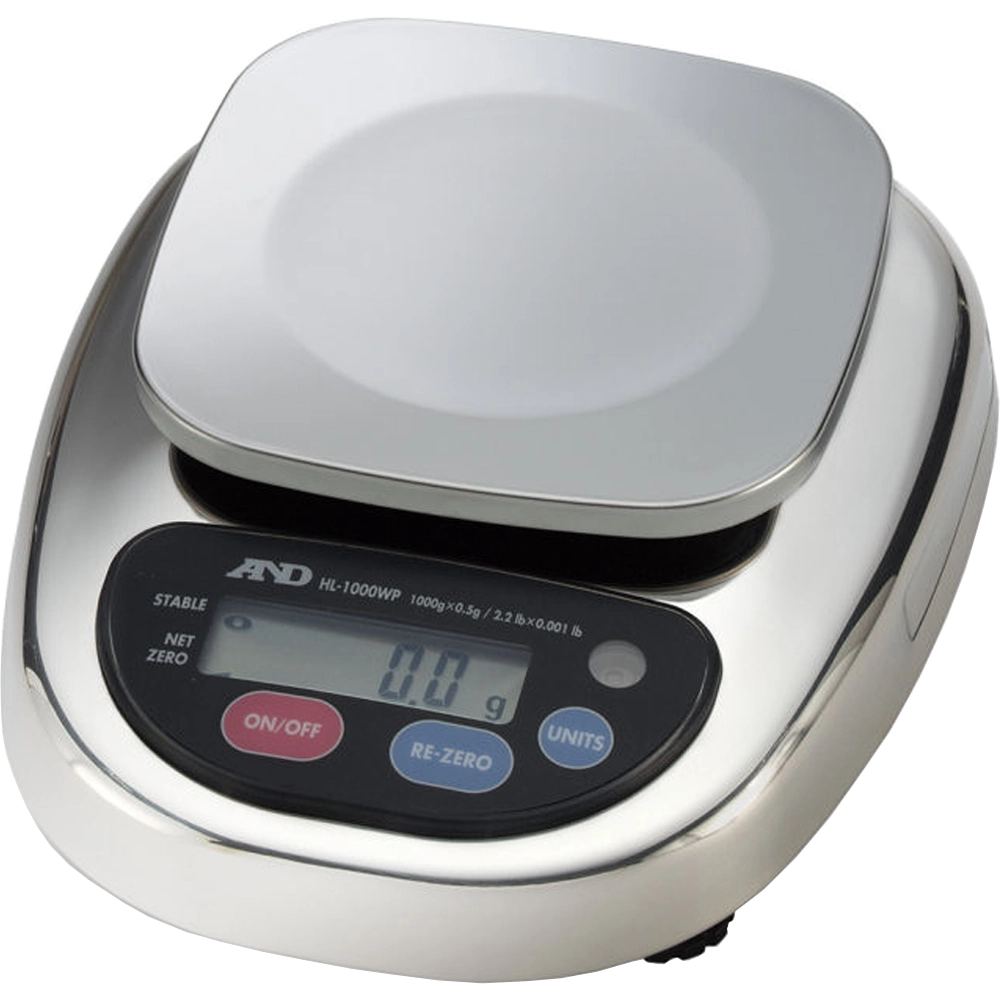 A&amp;D HL-3000WP Compact Washdown Scale, 3000g x 1g with Small Pan