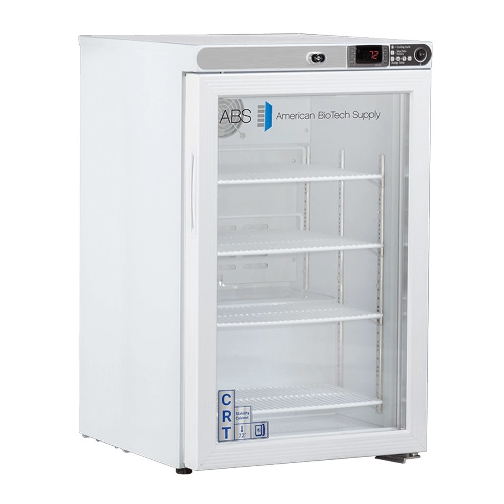 ABS 2.5 Cu. Ft. Undercounter Controlled Room Temperature Cabinet, Freestanding, Glass Door CRT-ABT-H