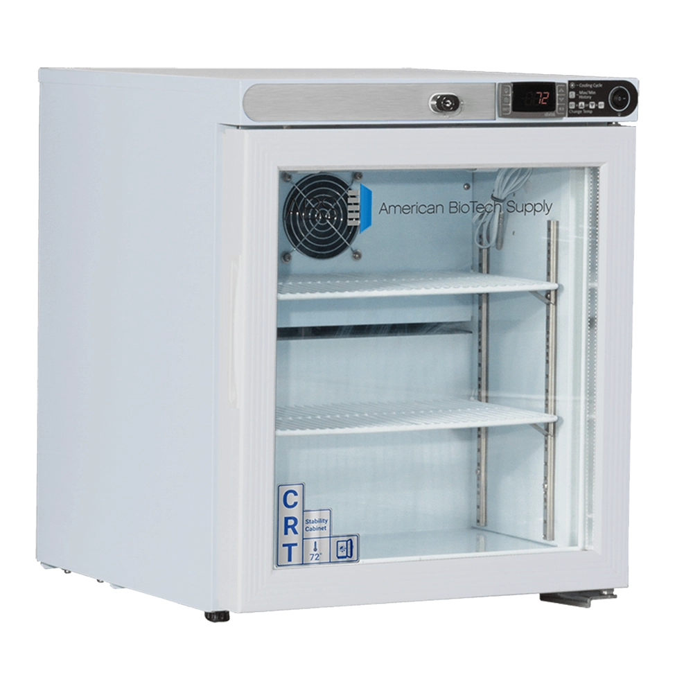 ABS 1 Cu. Ft. Undercounter Controlled Room Temperature Cabinet, Freestanding, Glass Door CRT-ABT-HC-