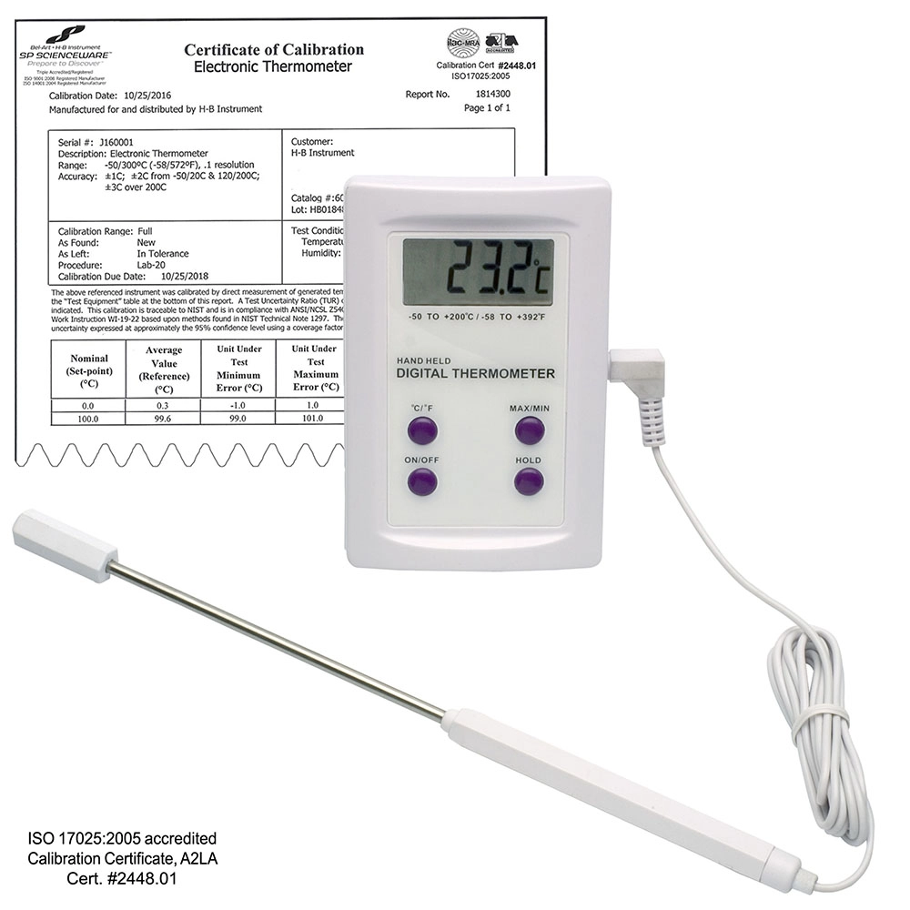 Durac Calibrated ELectronic Thermometer With Stainless Steel Probe;-50/200C