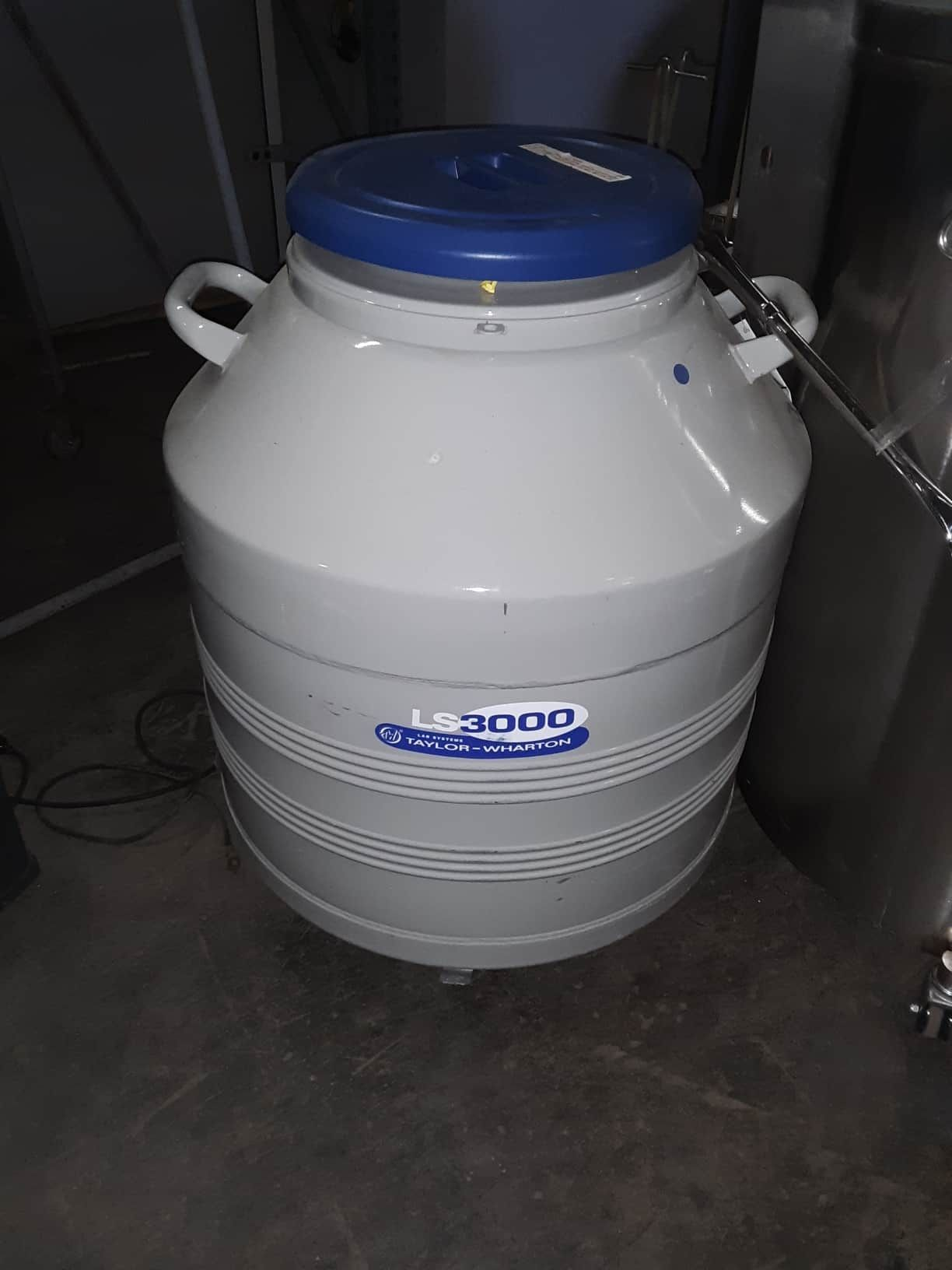 Taylor Wharton LS3000 liquid nitrogen cryogenic storage dewar with rolling base