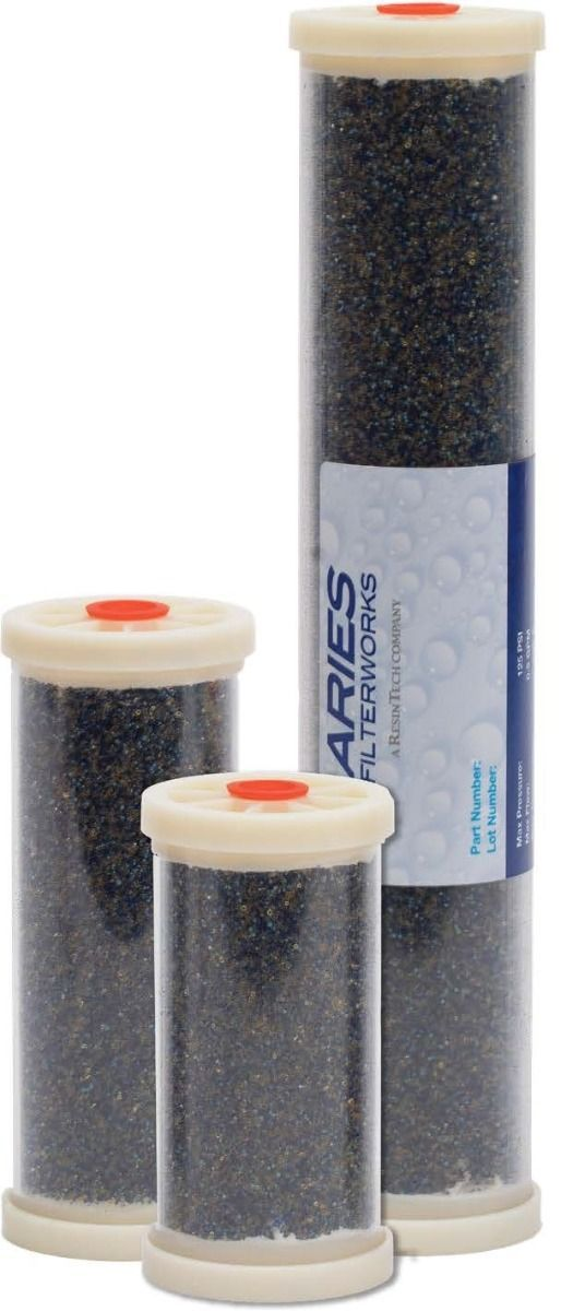 Aries FilterWorks Industrial Inline filters with color changing deionization