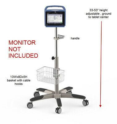 Rolling mobile stand for GE DINAMAP VC150 patient monitor (small wheel)