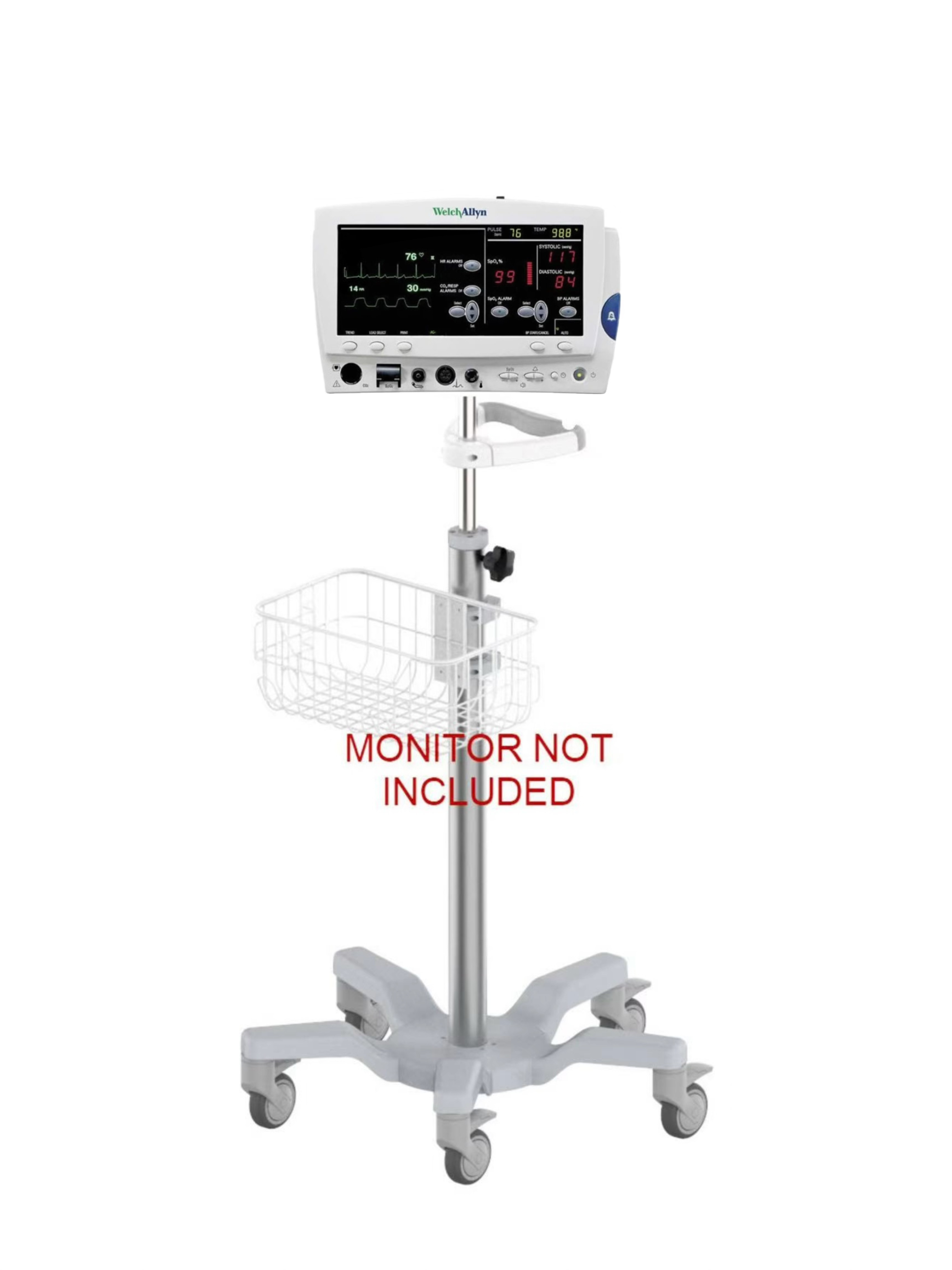 Rolling stand for Welch-Allyn ATLAS 6200 Patient monitor new (big wheel )
