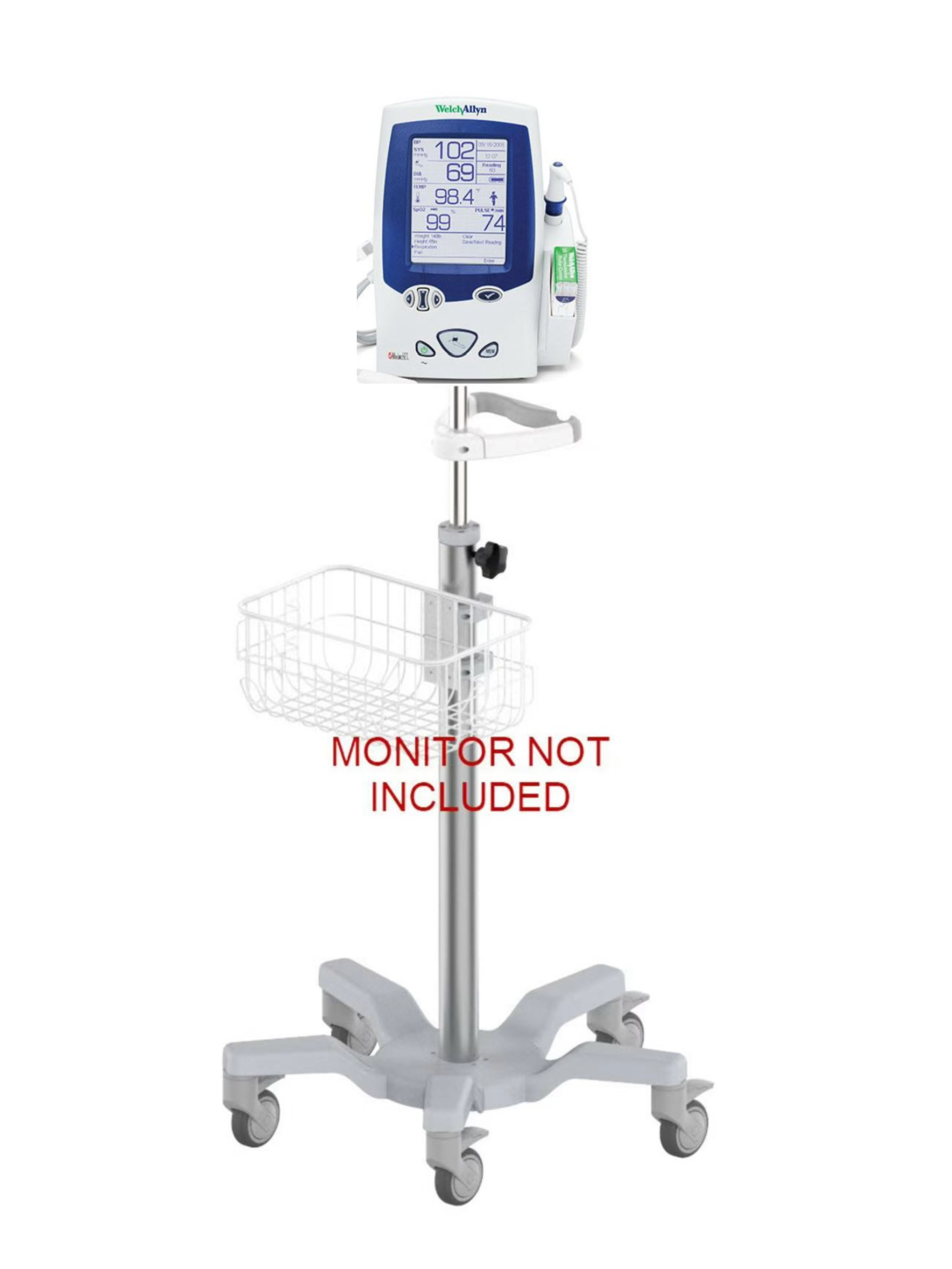 Rolling stand for Welch Allyn LXI spot monitor new (#201 - big wheel)