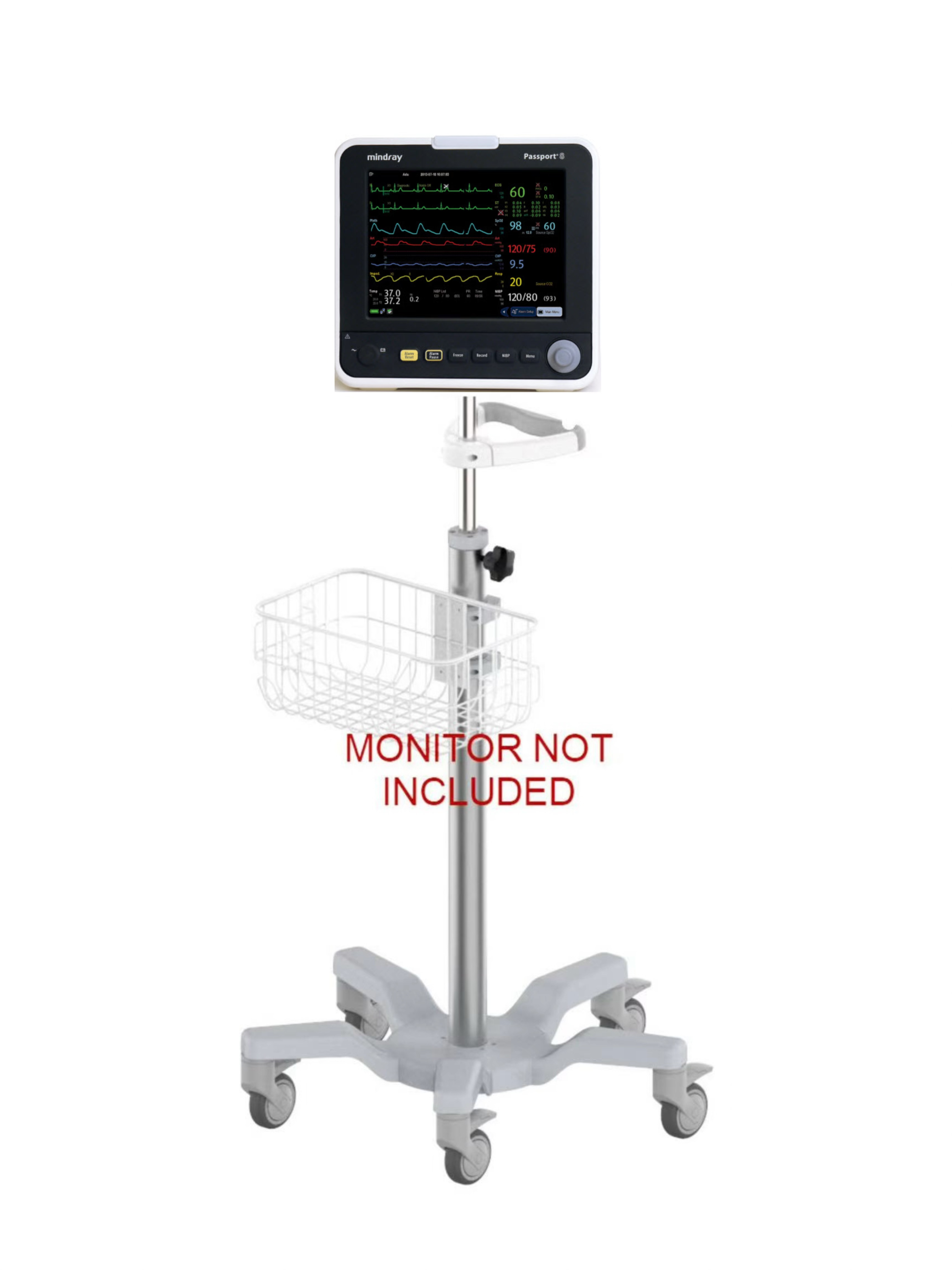 Rolling Roll mobile stand for Mindray Datascope Passport 8 monitor big wheel USA