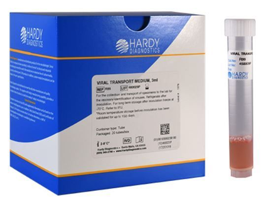 Viral Transport Medium VTM, 3ml fill (swabs sold separately), order by the package of 20, by Hardy Diagnostics