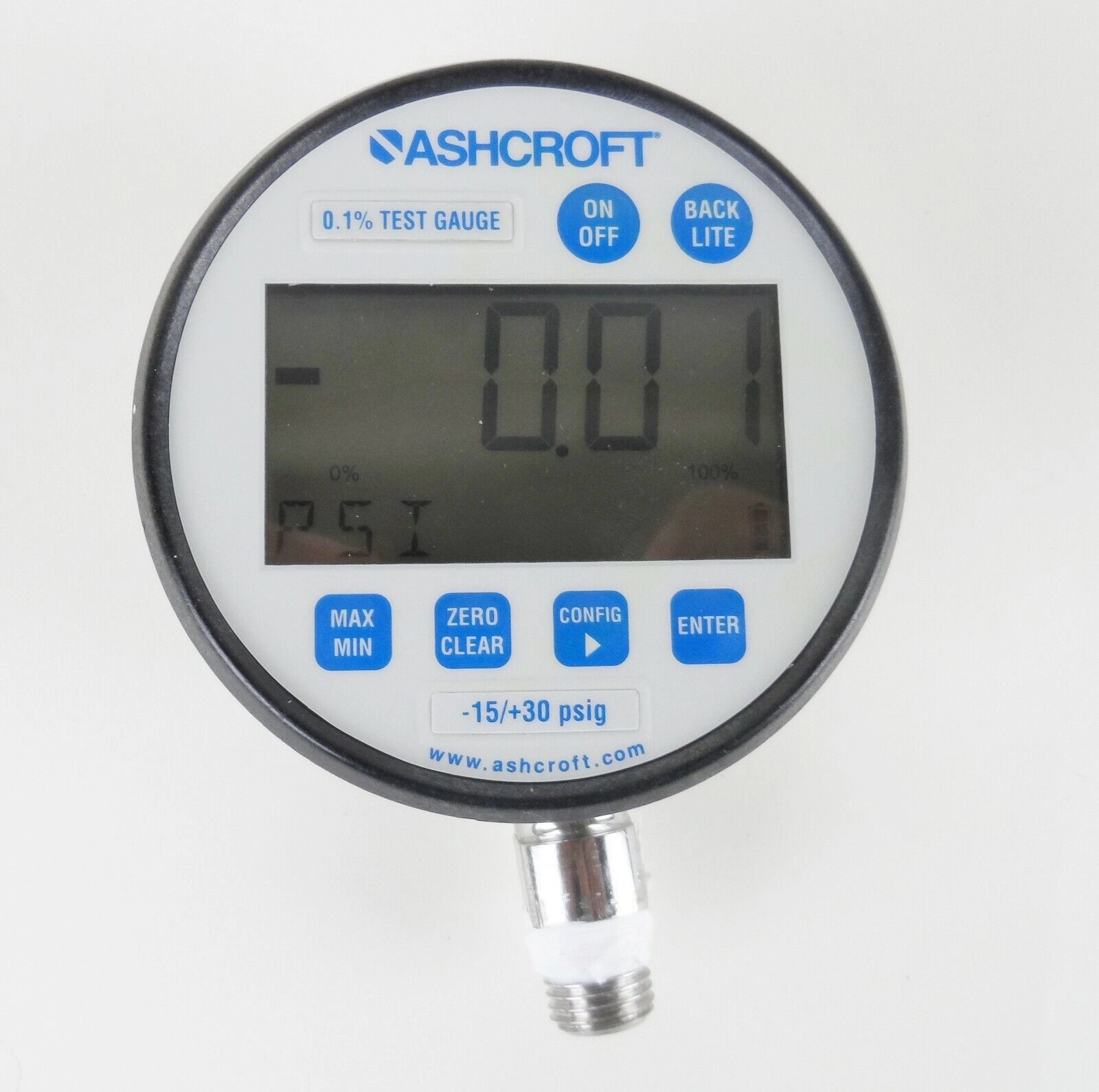 Ashcroft Digital Test Pressure Gauge 30 psi, 0.1% 