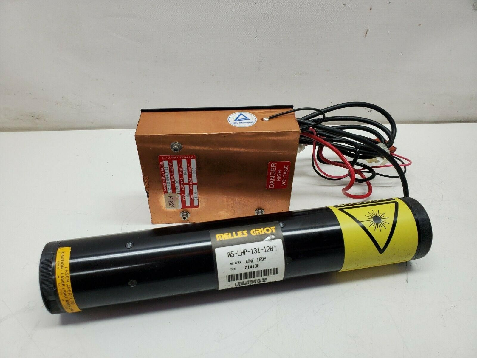 Melles Griot 05-LHP-131-128 HeNe Helium Neon Laser w/ Power Supply