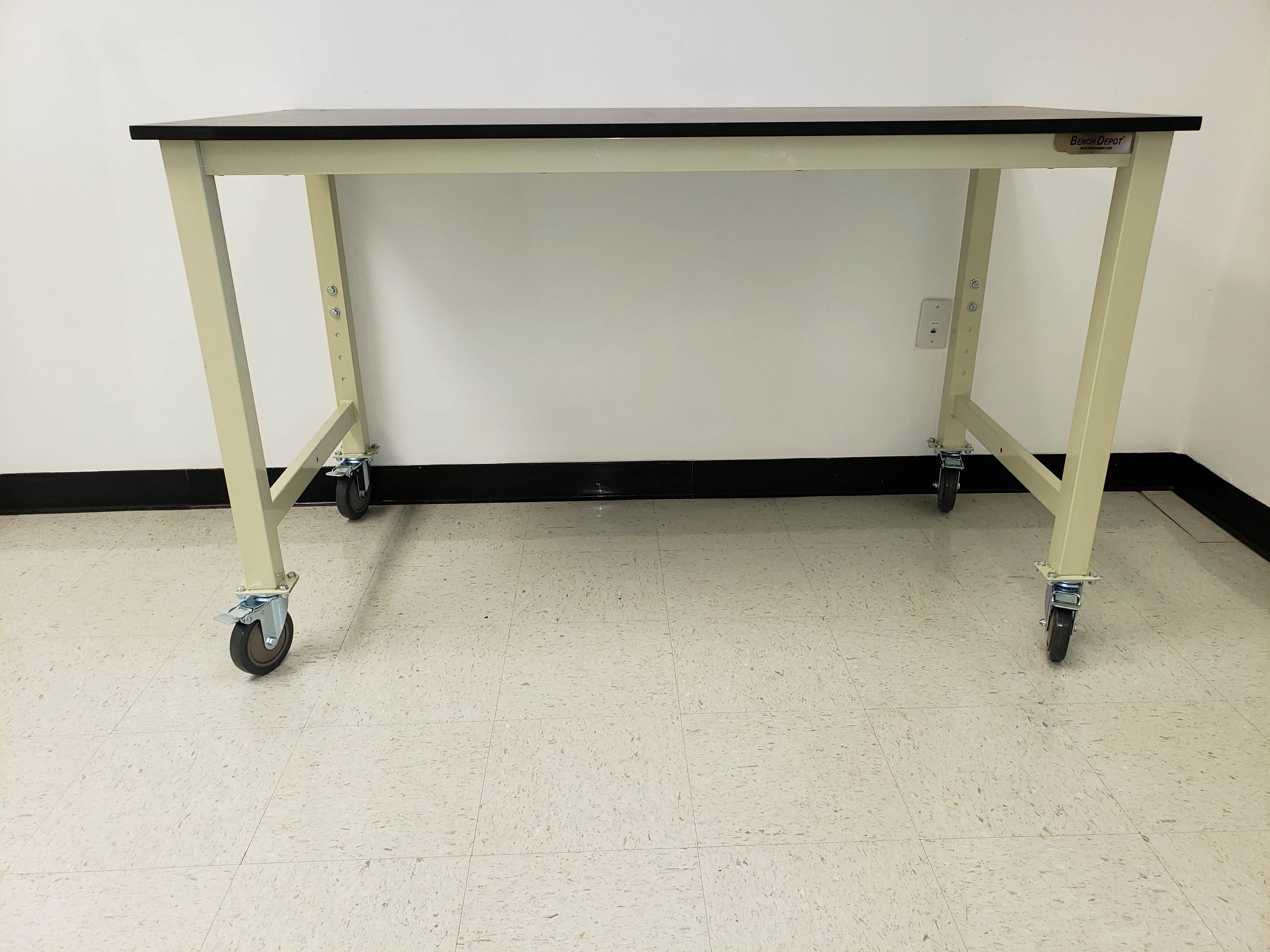 6 foot adjustable lab table (72" long x 30" deep) - (30-36" height) with phenolic resin countertop (NEW)