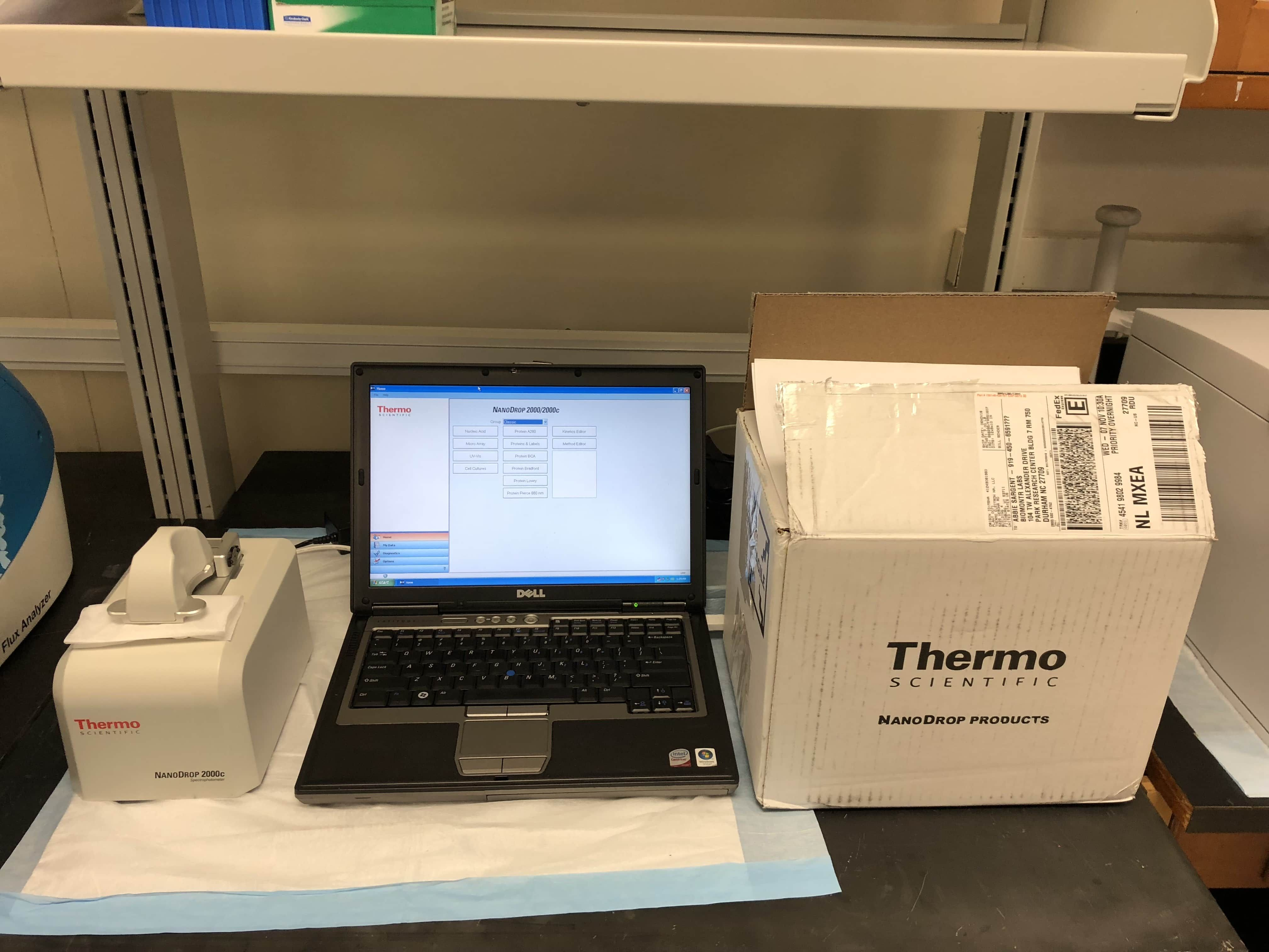 Thermo NanoDrop 2000C Spectrophotometer System- Year 2021-New Calibration Testing