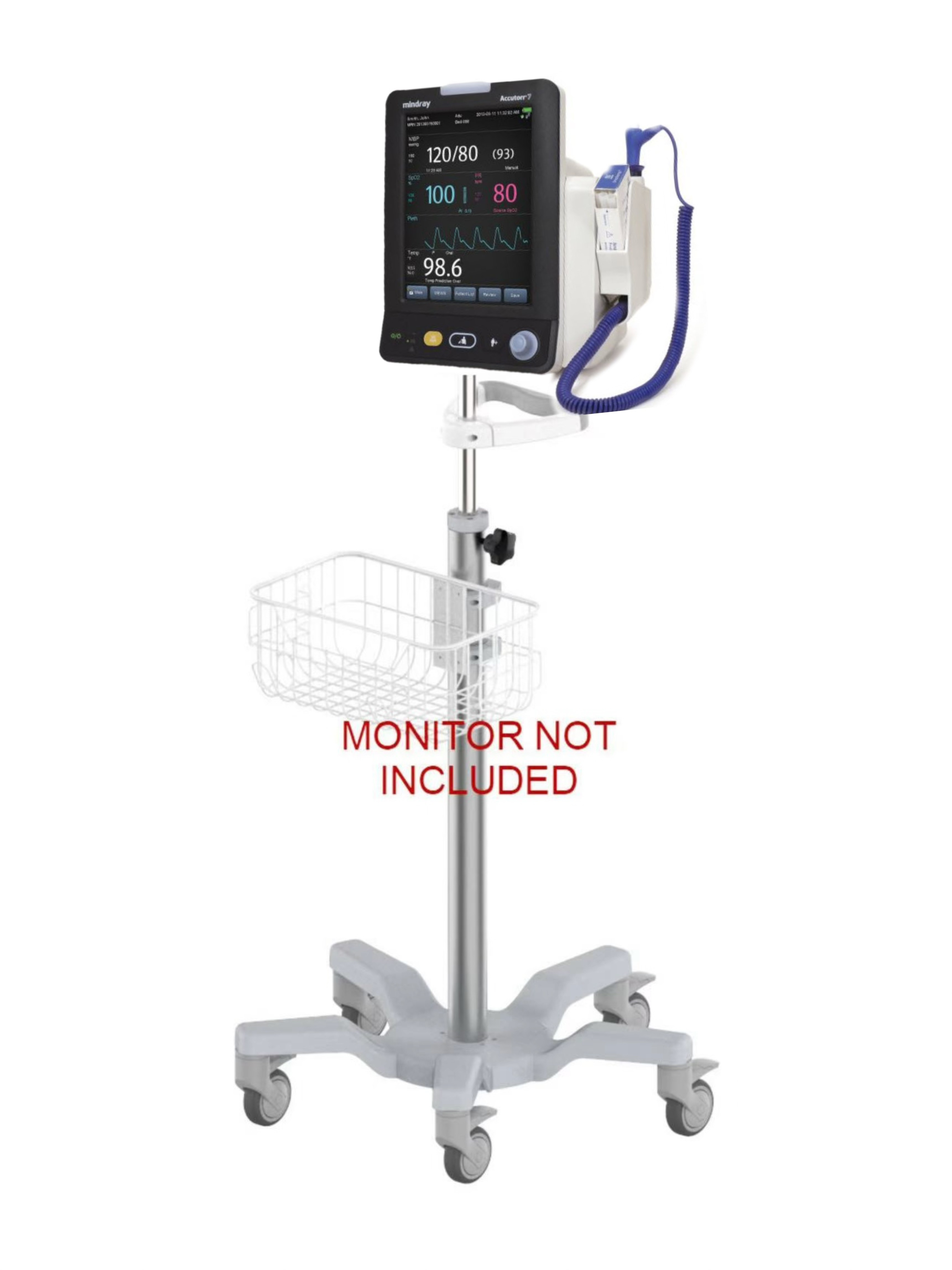 Rolling Roll stand for Mindray Datascope Accutorr 3/7 monitor ,big wheel, new
