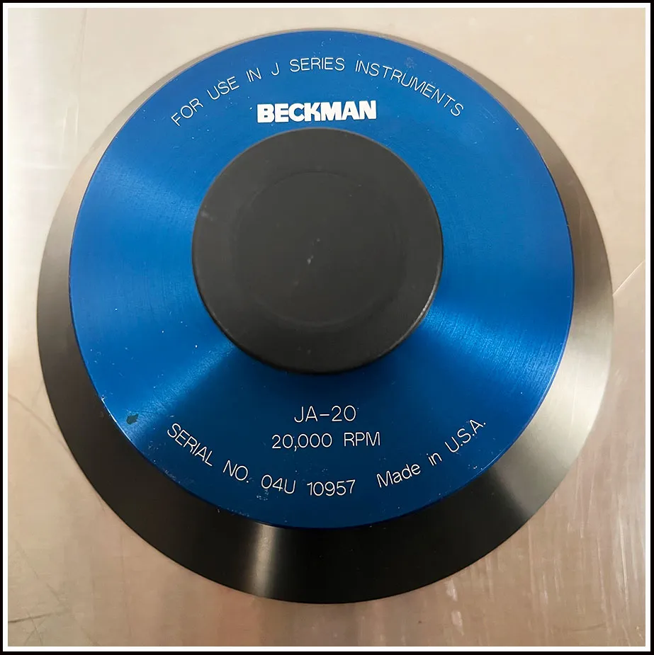 Beckman Coulter JA-20 Fixed Angle Rotor w WARRANTY