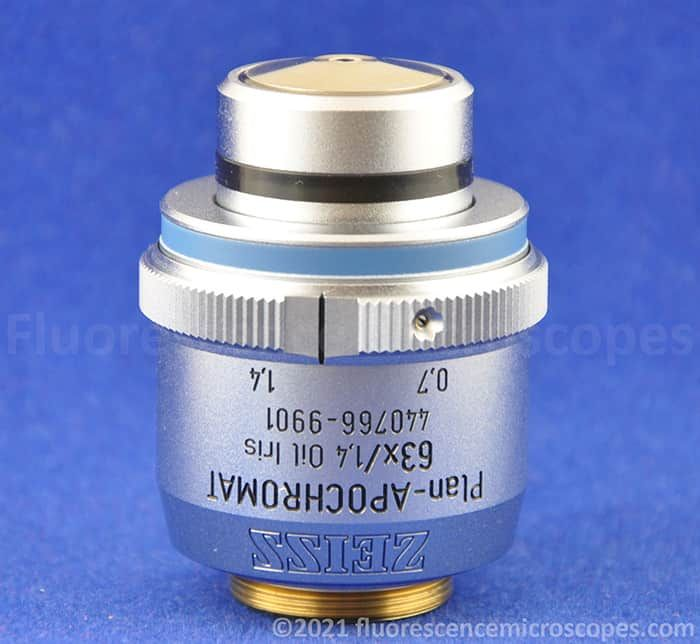Zeiss Plan-Apochromat 63x / 1.4, ∞/0.17 Oil Iris Microscope Objective