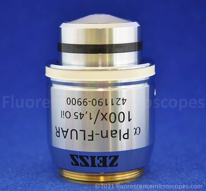 Zeiss Alpha α Plan-Fluar 100x /1.45 Oil, ∞/0.17 M27 421190-9900 High NA Microscope Objective Objective