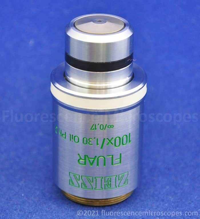 Zeiss Fluar 100x /1.30, Oil, ∞/0.17. Ph3. Phase Contrast Microscope Objective