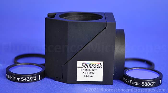 Semrock BrightLine 543nm TRITC Cy3 Fluorescence Filter Cube Olympus Microscope
