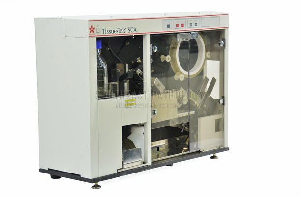 Sakura Tissue Tek SCA tape coverslipper (white model), refurbished with warranty- Southeast Pathology Instrument Service