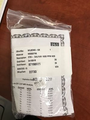 NEW Perkin Elmer PE N9303796 Sulfur (S) Pure Singl
