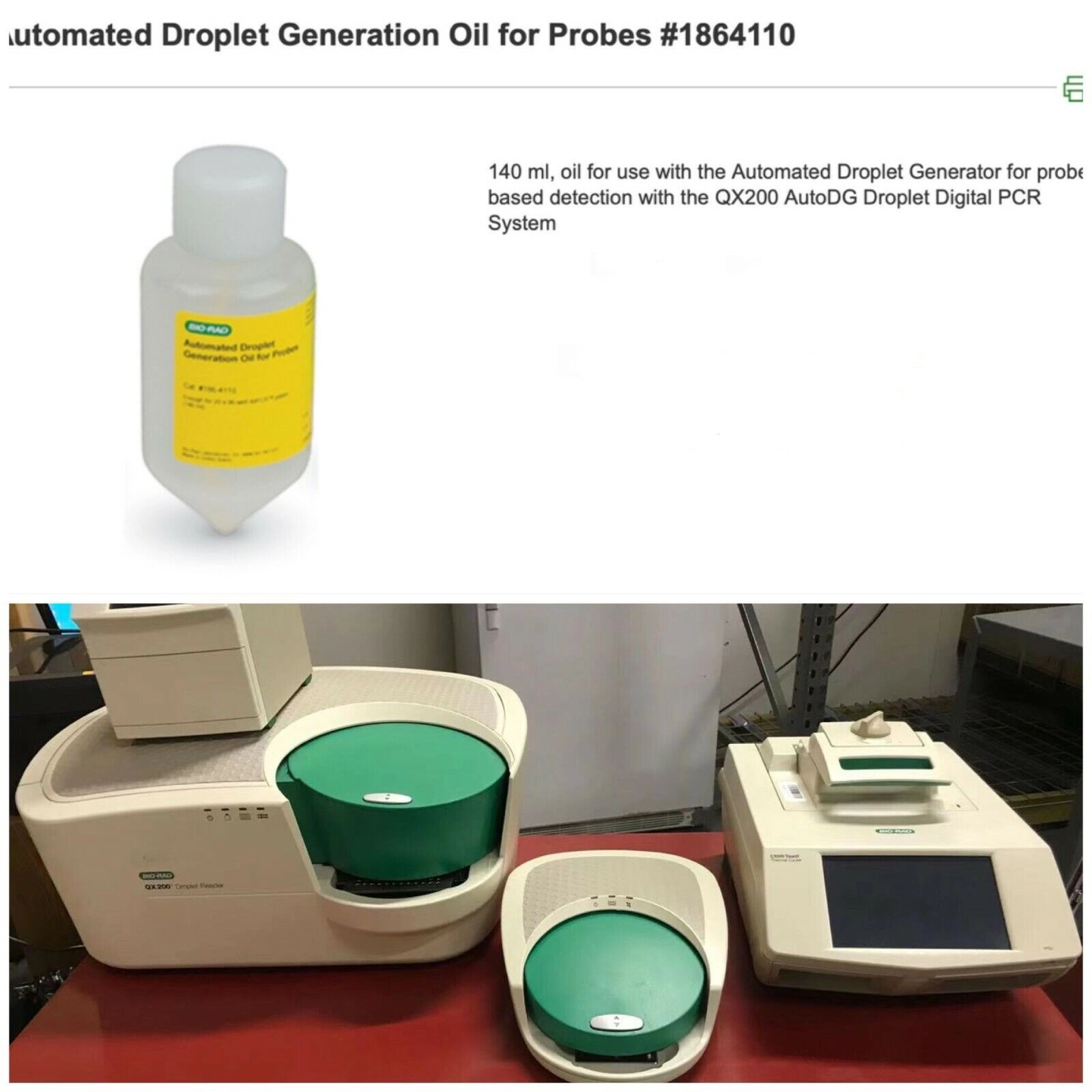Bio-Rad Automated Droplet Generation Oil for Probe
