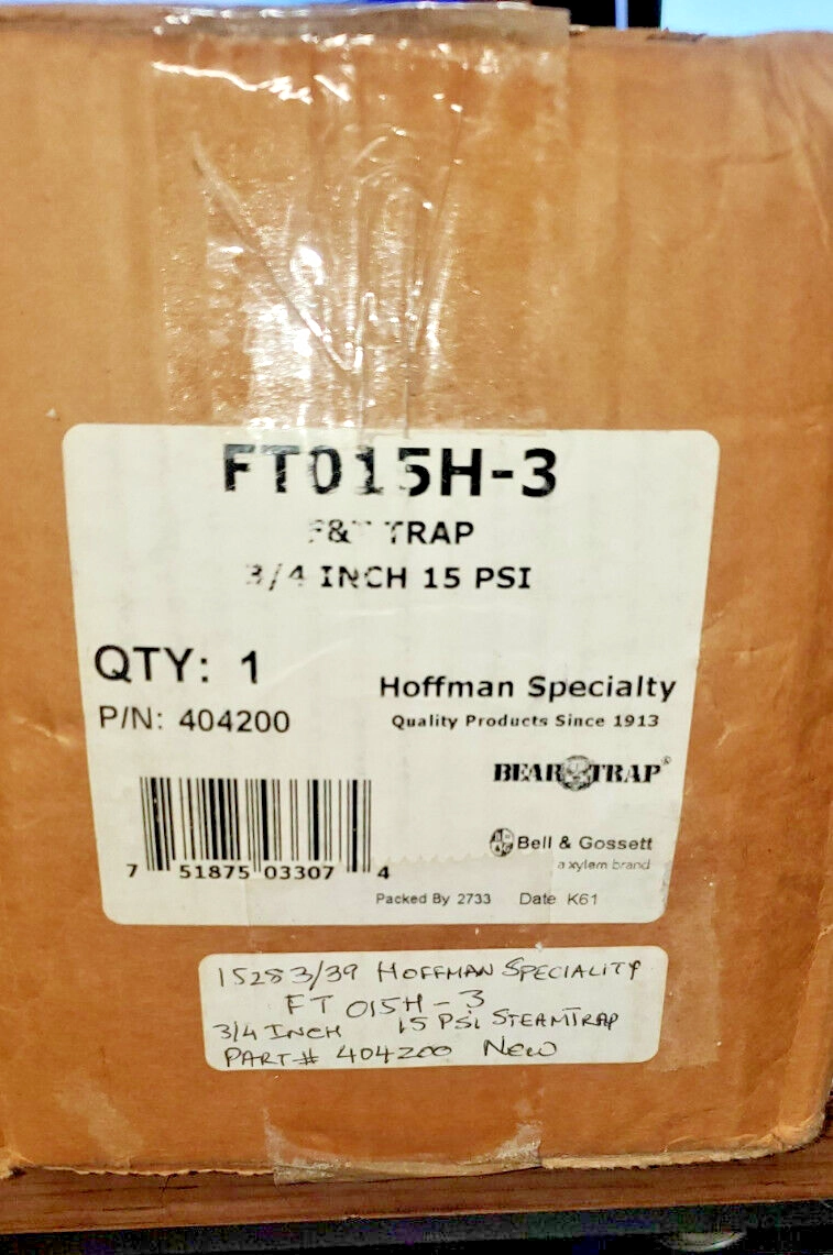 HOFFMAN SPECIALITY -P/N. 404200-FTOISH-3-  F&T TRA