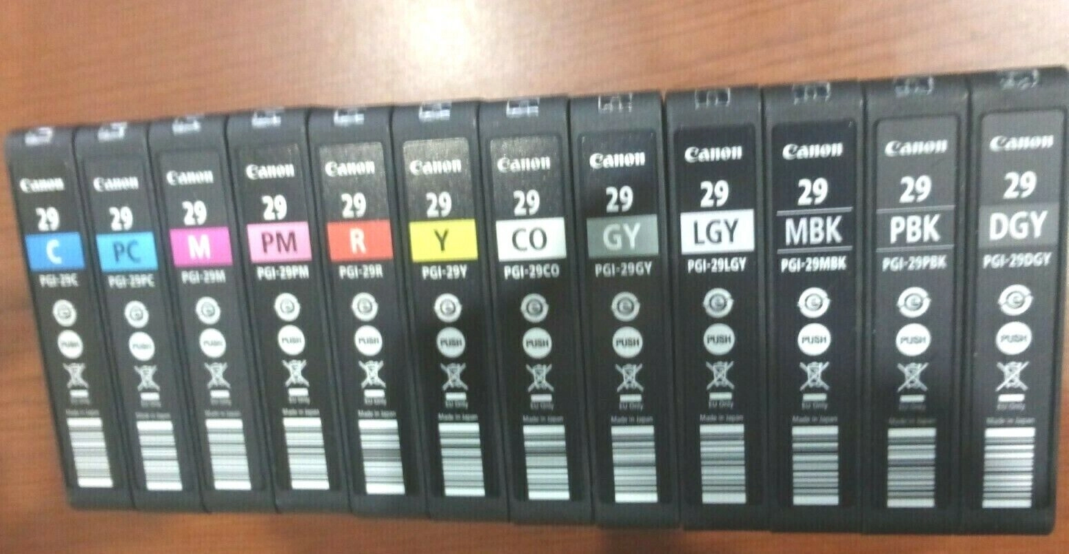 NEW CANON 29 INK CARTRIDGE FULL SET OF 12 COLORS N