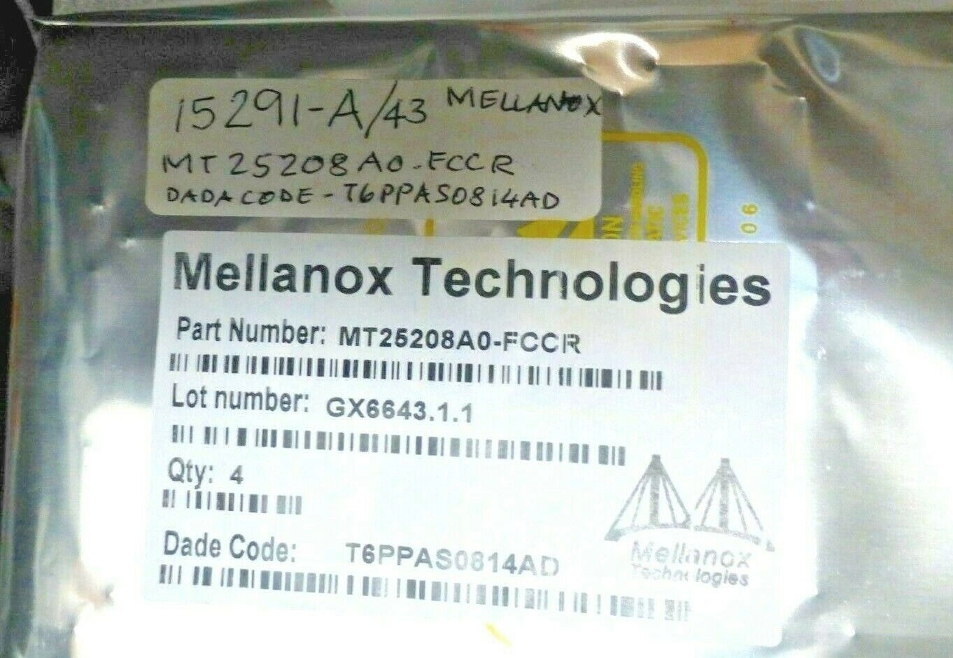 MELLANOX TECHNOLOGIES .MT25208A0-FCCR; DADA CODE T