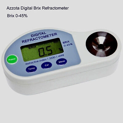 Azzota® Digital Brix Refractometer, 0-45%, Refract