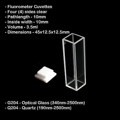 Azzota® 10mm Pathlength Standard Fluorometer Cuvet