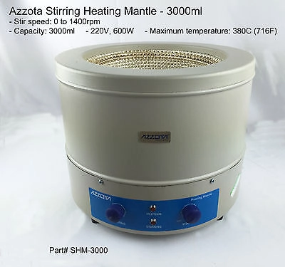 Azzota® Stirring Heating Mantle, 3000ml, 220V, 600