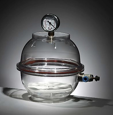 Azzota® Round Vacuum Desiccator with vacuum gauge,