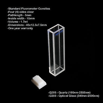 Azzota® 5mm Pathlength Optical Quartz Fluorometer 