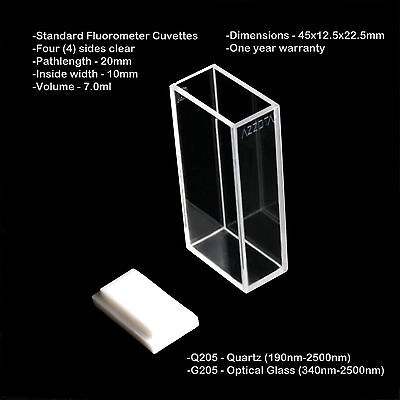 Azzota® 20mm Pathlength Standard Fluorometer Cuvet